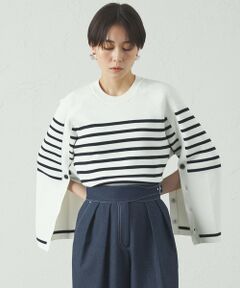 CAST: / キャスト コロン ニット・セーター | 【1枚で着映える】ボーダーデザインニット