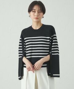 CAST: / キャスト コロン ニット・セーター | 【1枚で着映える】ボーダーデザインニット