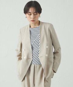 CAST: / キャスト コロン その他アウター | 【セットアップ対応/洗える/吸水速乾】リネンライクノーカラーサマージャケット