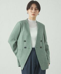 CAST: / キャスト コロン その他アウター | 【セットアップ対応/洗える/吸水速乾】リネンライクノーカラーサマージャケット