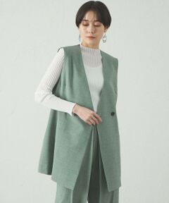 CAST: / キャスト コロン その他アウター | 【雑誌掲載】【セットアップ対応/着回し抜群】リネンライクコンビショートジレ