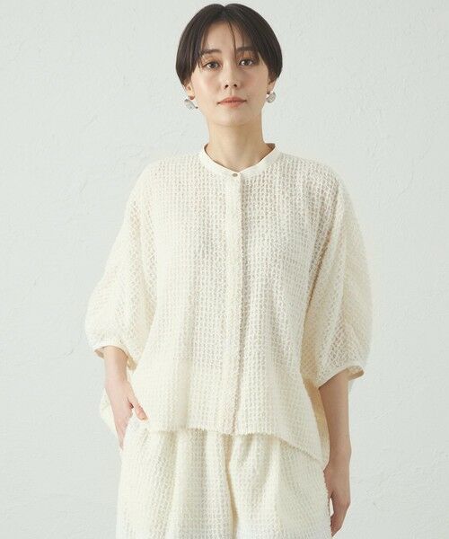 CAST:/キャスト コロン 【セットアップ対応/オンでもオフでも活躍】フェザーシフォンフォルムブラウス オフホワイト M CAST:/キャスト コロン 【セットアップ対応/オンでもオフでも活躍】フェザーシフォンフォルムブラウス オフホワイト M