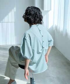 CAST: / キャスト コロン シャツ・ブラウス | 【接触冷感/UV効果/着用しわ軽減】バックボタンショートスリーブブラウス