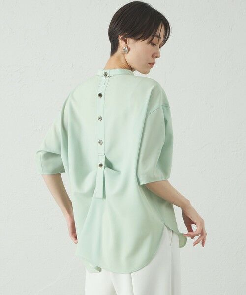 CAST: / キャスト コロン シャツ・ブラウス | 【接触冷感/UV効果/着用しわ軽減】バックボタンショートスリーブブラウス | 詳細15