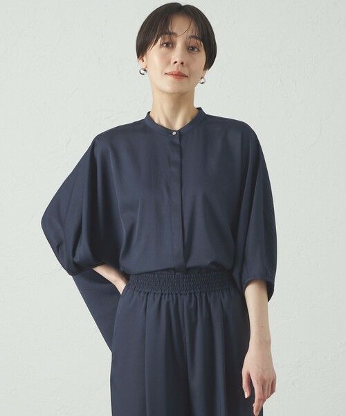 CAST: / キャスト コロン シャツ・ブラウス | 【セットアップ対応/吸水速乾/UV効果】シルキーツイルフォルムブラウス | 詳細13