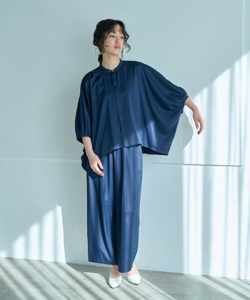 CAST: / キャスト コロン シャツ・ブラウス | 【セットアップ対応/吸水速乾/UV効果】シルキーツイルフォルムブラウス | 詳細2