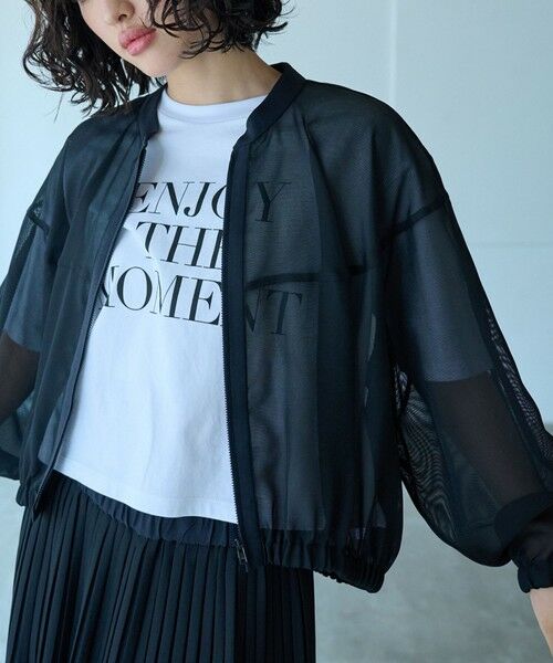 CAST: / キャスト コロン その他アウター | 【着回し抜群/セットアップ対応】メッシュカラミブルゾン(ブラック)