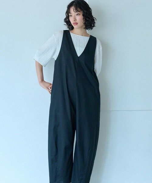 CAST: / キャスト コロン ロング・マキシ丈ワンピース | 【接触冷感/UV対策】フォルムオールインワン(ブラック)