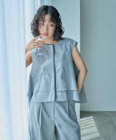 ブラウス シャツ 「セットアップ対応/オンでもオフでも活躍」フェザーシフォンフォルムブラウス レディース CAST:｜【セットアップ対応/オンでもオフでも活躍】フェザー
