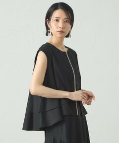 CAST: / キャスト コロン シャツ・ブラウス | 【接触冷感/UV対策/セットアップ対応】トリミングレイヤードトップス