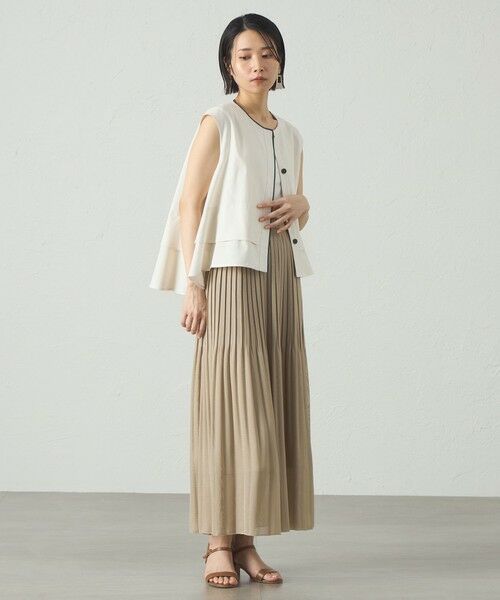 CAST: / キャスト コロン シャツ・ブラウス | 【接触冷感/UV対策/セットアップ対応】トリミングレイヤードトップス | 詳細4