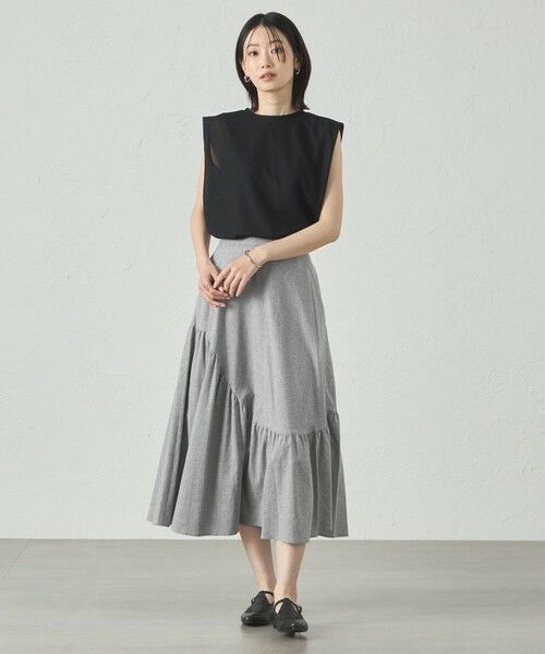 CAST: / キャスト コロン ロング・マキシ丈スカート | 【接触冷感/UV対策/セットアップﾟ対応】ラウンドラインギャザースカート | 詳細4