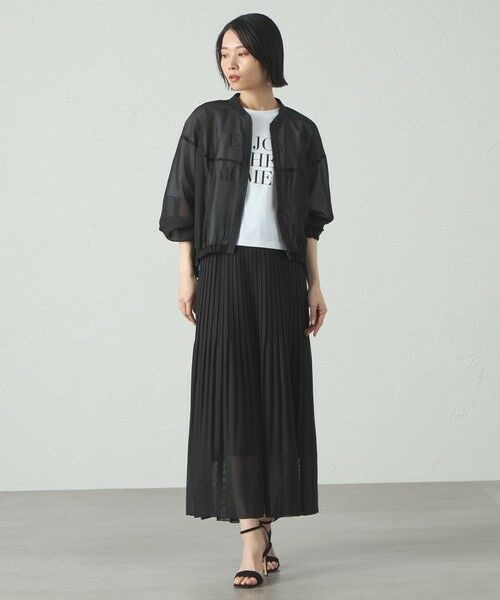 CAST: / キャスト コロン ロング・マキシ丈スカート | 【着回し抜群/セットアップ対応】メッシュカラミプリーツスカート | 詳細7