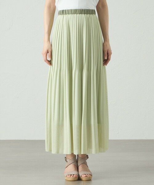 CAST: / キャスト コロン ロング・マキシ丈スカート | 【着回し抜群/セットアップ対応】メッシュカラミプリーツスカート | 詳細8