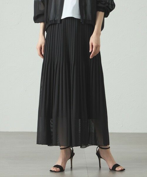 CAST: / キャスト コロン ロング・マキシ丈スカート | 【着回し抜群/セットアップ対応】メッシュカラミプリーツスカート | 詳細13