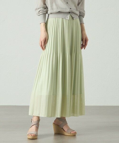 CAST: / キャスト コロン ロング・マキシ丈スカート | 【着回し抜群/セットアップ対応】メッシュカラミプリーツスカート | 詳細14