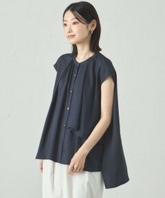 CAST: / キャスト コロン シャツ・ブラウス | 【吸水速乾/UV対策/セットアップ対応】アシンメトリーレイヤードサテンブラウス