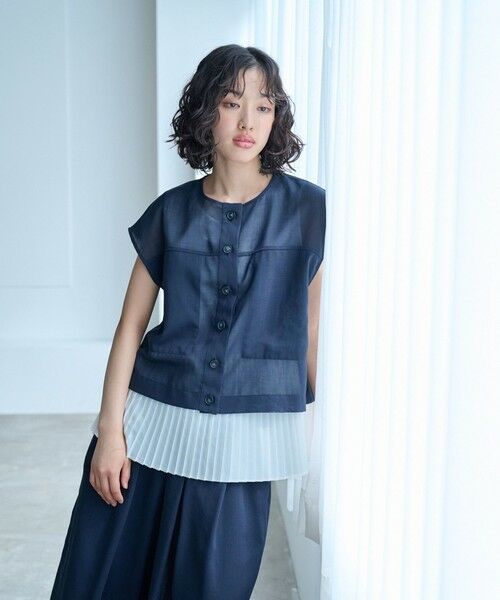 CAST: / キャスト コロン カットソー | 【着回し抜群】プリーツコンビカットソー | 詳細1