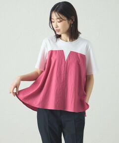 CAST: / キャスト コロン カットソー | 【1枚で着映える】異素材コンビカットソー