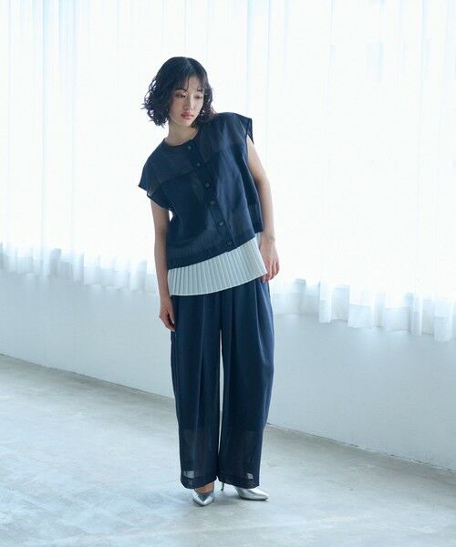 CAST: / キャスト コロン パンツ | 【着用しわ軽減/セットアップ対応】シアータックギャザーパンツ | 詳細5