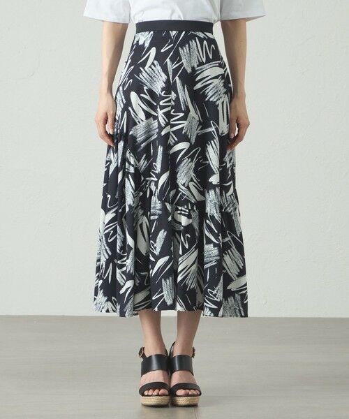 CAST: / キャスト コロン ロング・マキシ丈スカート | 【1枚で着映える】ペイントプリントギャザースカート | 詳細3