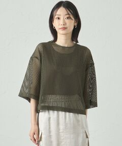 CAST: / キャスト コロン シャツ・ブラウス | 【セットアップ対応/オンでもオフでも活躍】メッシュクロップドトップス