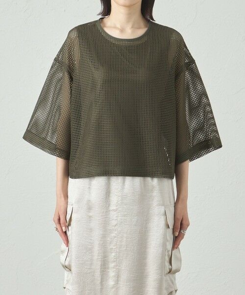 CAST: / キャスト コロン シャツ・ブラウス | 【セットアップ対応/オンでもオフでも活躍】メッシュクロップドトップス | 詳細4