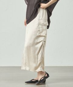 CAST: / キャスト コロン ロング・マキシ丈スカート | 【着回し抜群】カーゴディテールサテンスカート