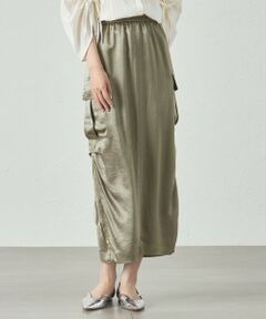 CAST: / キャスト コロン ロング・マキシ丈スカート | 【着回し抜群】カーゴディテールサテンスカート