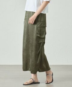 CAST: / キャスト コロン ロング・マキシ丈スカート | 【着回し抜群】カーゴディテールサテンスカート