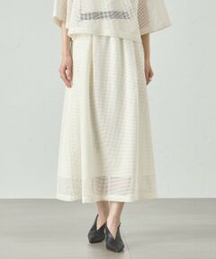 CAST: / キャスト コロン ロング・マキシ丈スカート | 【セットアップ対応/オンでもオフでも活躍】メッシュフレアスカート