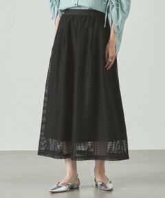 CAST: / キャスト コロン ロング・マキシ丈スカート | 【セットアップ対応/オンでもオフでも活躍】メッシュフレアスカート