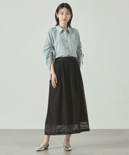 CAST: / キャスト コロン ロング・マキシ丈スカート | 【セットアップ対応/オンでもオフでも活躍】メッシュフレアスカート | 詳細2