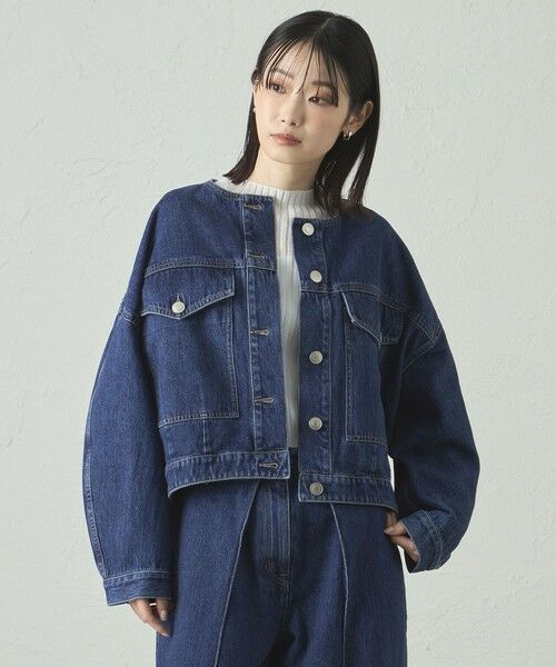CAST: / キャスト コロン その他アウター | 【着回し抜群】フォルムデニムブルゾン(ネイビー)