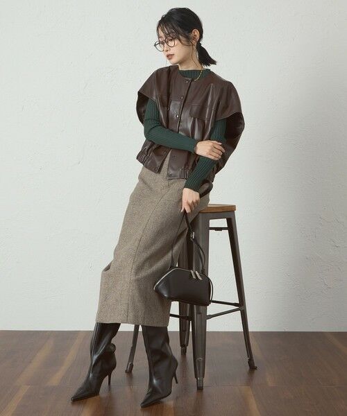 CAST: / キャスト コロン その他アウター | 【着回し抜群】レザーライクジレ | 詳細3