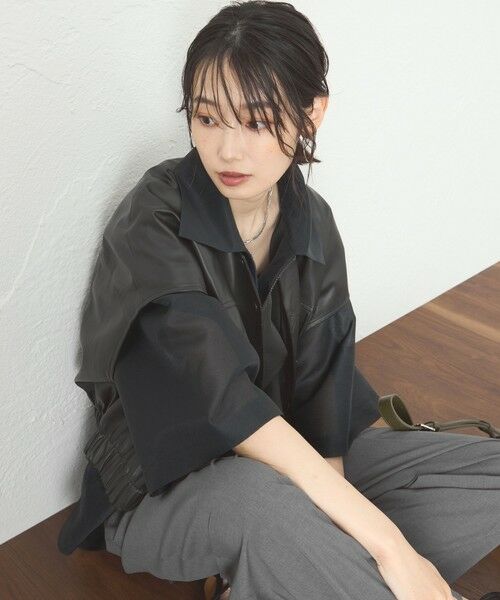 CAST: / キャスト コロン その他アウター | 【着回し抜群】レザーライクジレ | 詳細7