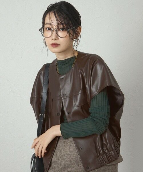 CAST: / キャスト コロン その他アウター | 【着回し抜群】レザーライクジレ | 詳細10