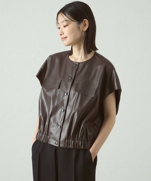 CAST: / キャスト コロン その他アウター | 【着回し抜群】レザーライクジレ | 詳細11