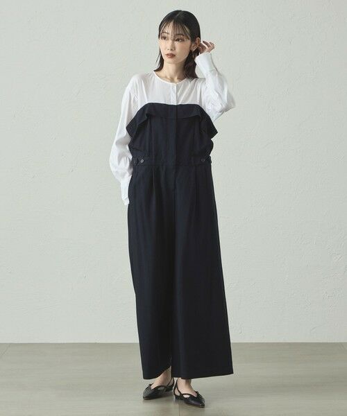 CAST: / キャスト コロン ロング・マキシ丈ワンピース | 【1枚で着映える/セットアップ対応】ビスチェコンビオールインワン(ネイビー)