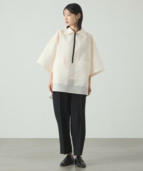 CAST: / キャスト コロン シャツ・ブラウス | 【接触冷感】オーガンジージップアップトップス | 詳細3