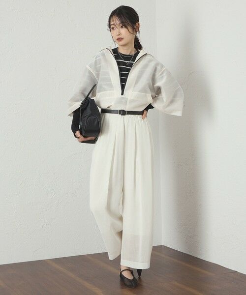 CAST: / キャスト コロン シャツ・ブラウス | 【接触冷感】オーガンジージップアップトップス | 詳細2