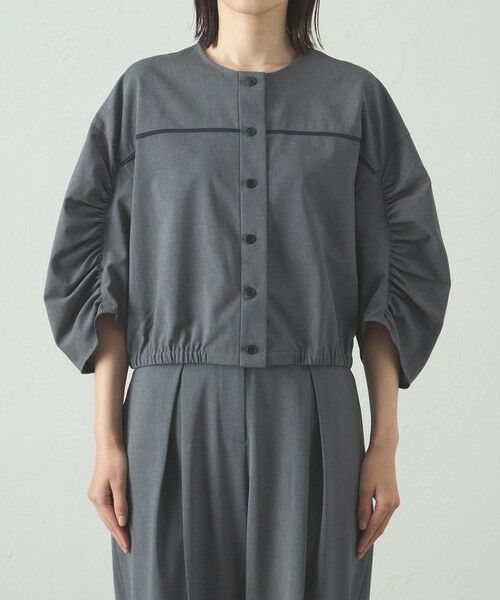 CAST: / キャスト コロン シャツ・ブラウス | 【着用シワ軽減/セットアップ対応】ギャザースリーブブラウス | 詳細3