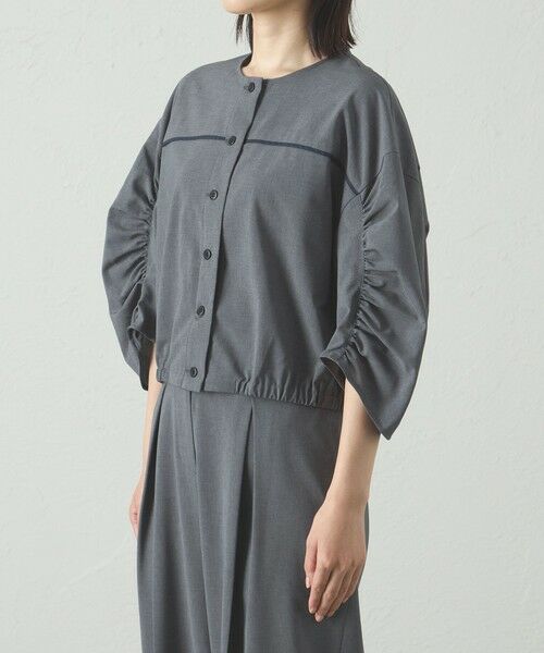 CAST: / キャスト コロン シャツ・ブラウス | 【着用シワ軽減/セットアップ対応】ギャザースリーブブラウス | 詳細4