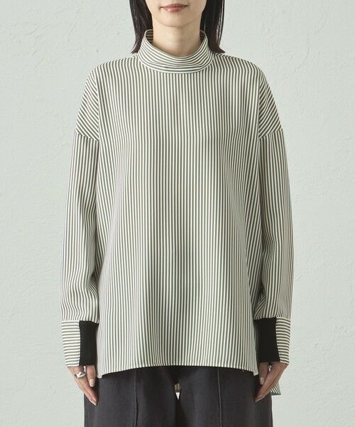 CAST: / キャスト コロン シャツ・ブラウス | 【着用しわ軽減/吸水速乾】ストライプバックボタンブラウス | 詳細4