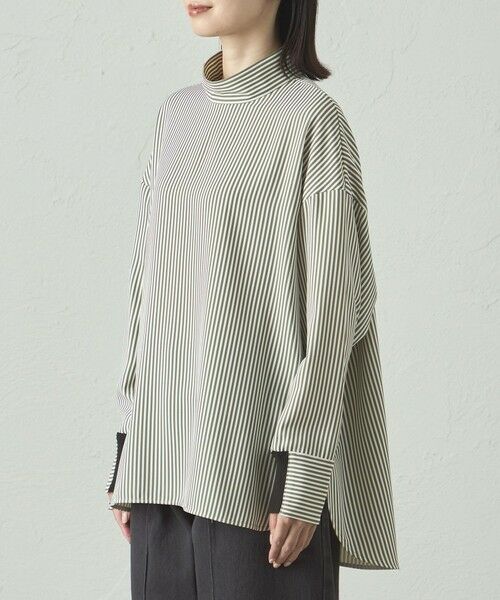 CAST: / キャスト コロン シャツ・ブラウス | 【着用しわ軽減/吸水速乾】ストライプバックボタンブラウス | 詳細5