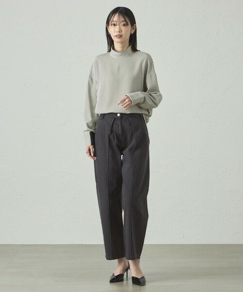 CAST: / キャスト コロン シャツ・ブラウス | 【着用しわ軽減/吸水速乾】ストライプバックボタンブラウス | 詳細1