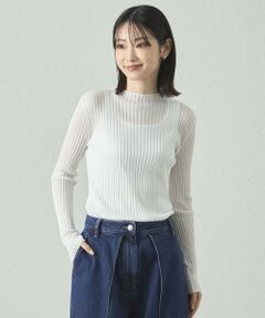 CAST: / キャスト コロン ニット・セーター | 【着回し抜群】シアーニットタートル