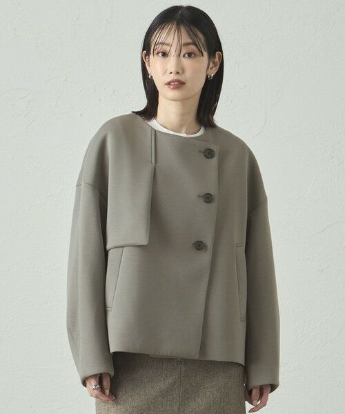 CAST: / キャスト コロン その他アウター | 【着回し抜群】アヤポンチショートコート(グレー2)