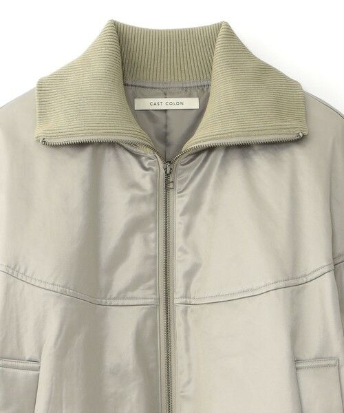 CAST: / キャスト コロン その他アウター | 【CAST COLON】レザーライクサテンブルゾン | 詳細7