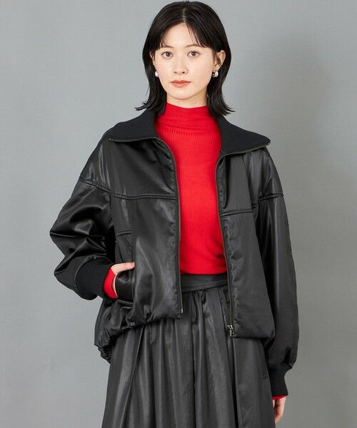 CAST: / キャスト コロン その他アウター | 【CAST COLON】レザーライクサテンブルゾン | 詳細2